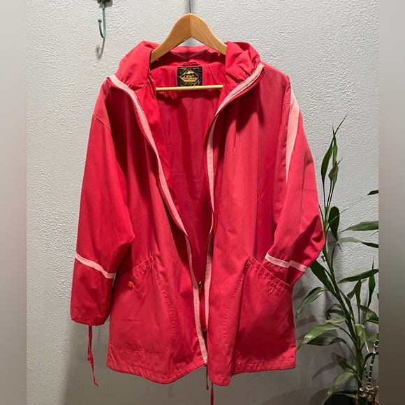 Pink Vintage Foxland by Lanson Cotton Canvas Raincoat - Picture 2 of 7